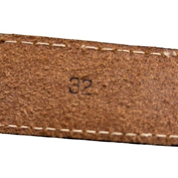 Vintage Multicolored Patchwork Tan Red & Blue Color Block Leather Belt